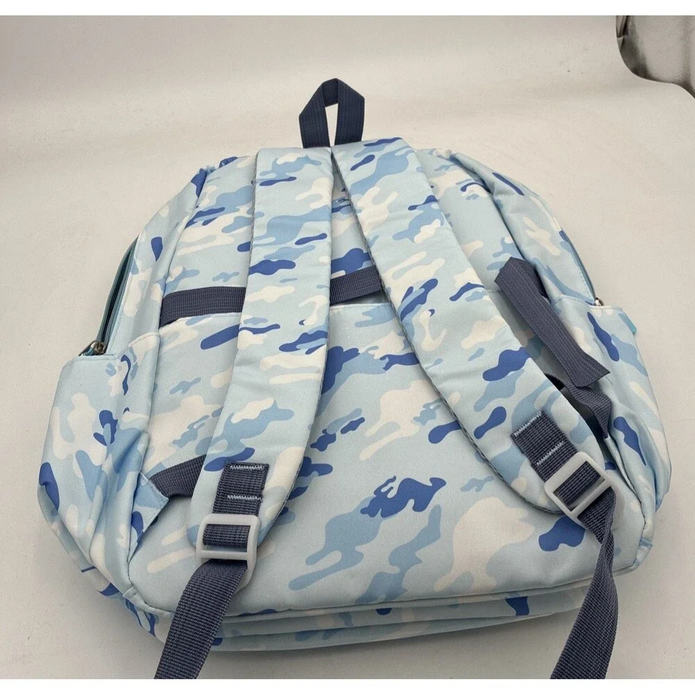camolauge back pack with lunch bag light blue  nylon large capacity school